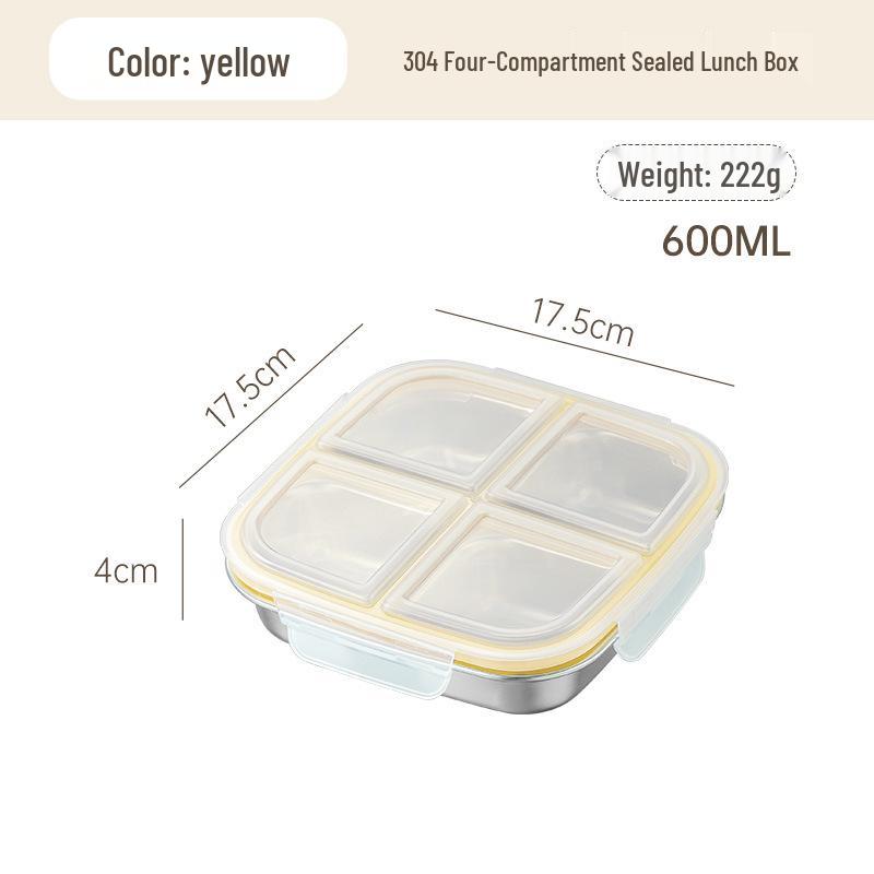 304 Edelstahl-Lunchbox mit Fächern | Dicht für Portionskontrolle | Für Büro & Mikrowelle geeignet