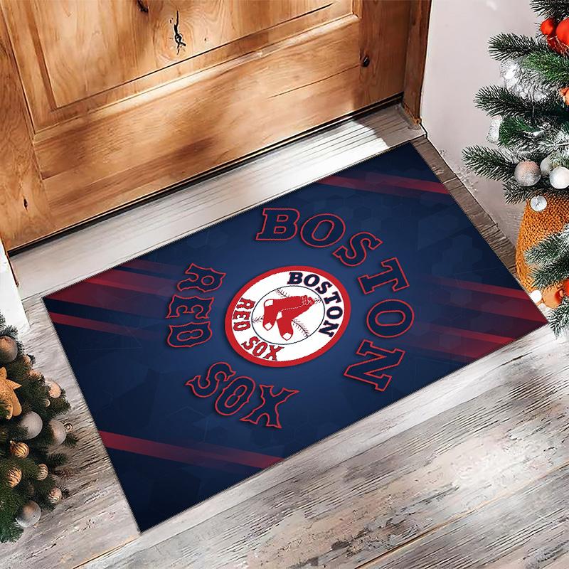 Boston Red Sox Crystal Velvet Carpet Soft Anti?Slip Floor Mat Comfortable Home Living Room Bedroom Decor Rug
