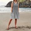 Summer Dresses For Women Loose Beach Vacation Casual Sleeveless V-neck  Sundresses With Pockets Tank Dress