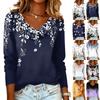 Damen Floral Bedrucktes Lässiges Und Modisches Langarm-Pullover-Top