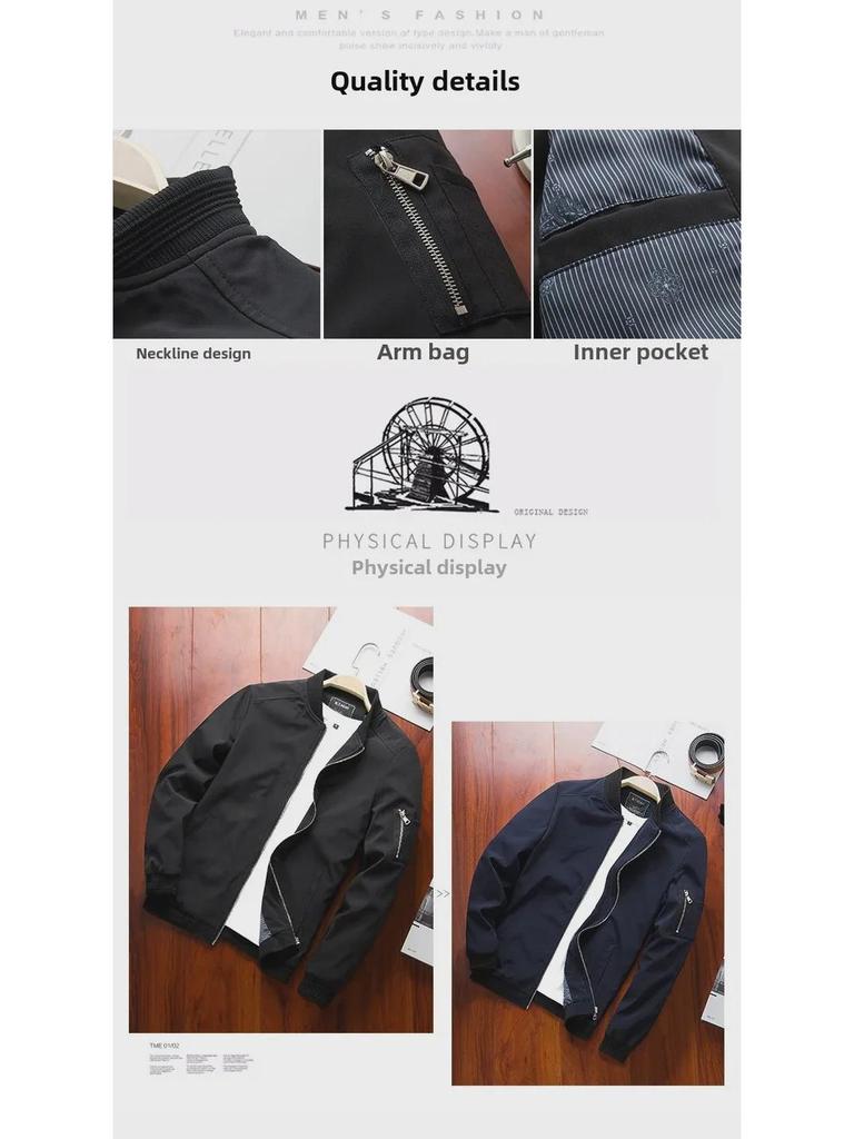 Herren Trendige Jacke im koreanischen Stil mit Stehkragen - Herbst 2021 Mode in großen Größen