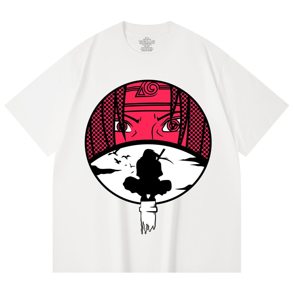 230 Gsm 100% Cotton Naruto V8 Itachi Print Unisex Heavy Cotton T Shirt