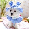 Pet Accessories Pet Hat Teddy Frise Sunshade Dog Small Ears Check Sun Cute Hat