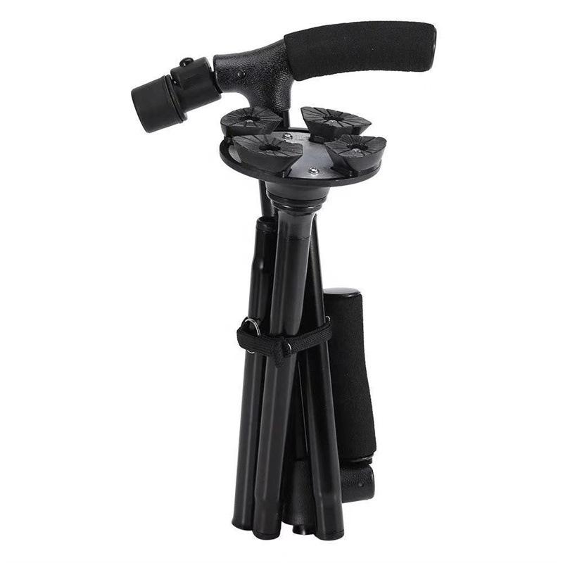 Cross-Border Trusty Cane: Five-Section Lighted Walking Stick with Voice Broadcast