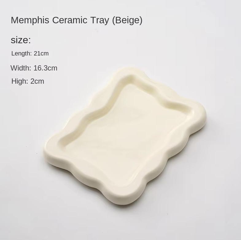 Silver Plated Plate Ceramic Dish Irregular Desktop Storage Tray Decorative Kitchen Living Room Jewelry Luxury Decorative Tray