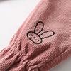 2024 Spring Korean Children's Corduroy Joggers - Big Ear Rabbit Design for Girls