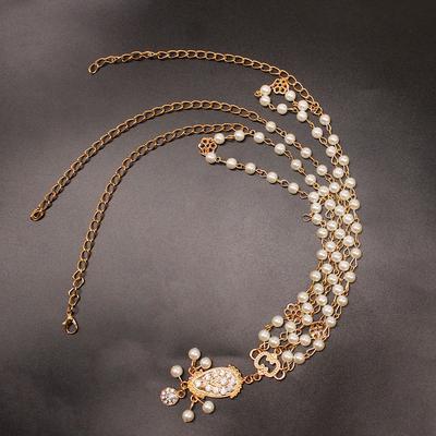 Hair Accessories, Bohemian Water Drill Chains, Baroque Princess Pop Pearl Headdress