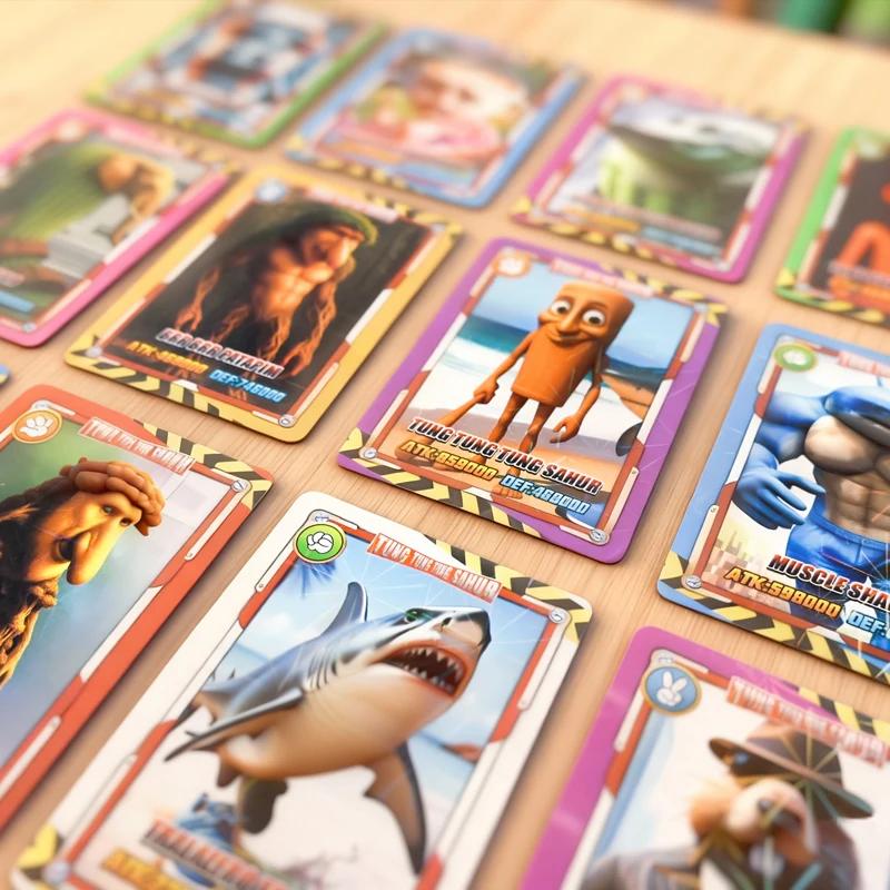 Non-Toxic 8/288Pcs Italian Brainrot Collection Cards Tungtungtung Sahur Tralalero Tralala-Children'S Fans Card Game Toy Trading Cards Gift