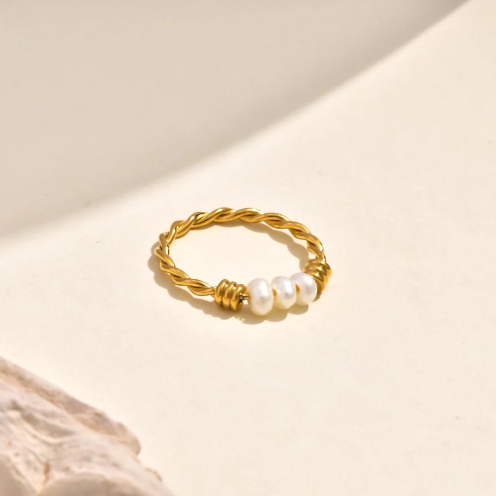 Freshwater Pearl Light Luxury Ring Elegant Finger Ring Simple Pearl Ring  Mother's Day Gift