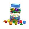 60Pcs Geometric Solids Shape Blocks 3D Shapes Colorful Educational Toy Translucent Pattern