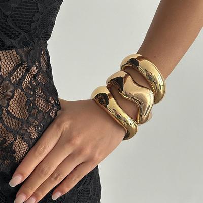 European American Cross-Border Fashion Spring Metal Arc Irregular Bracelet Set