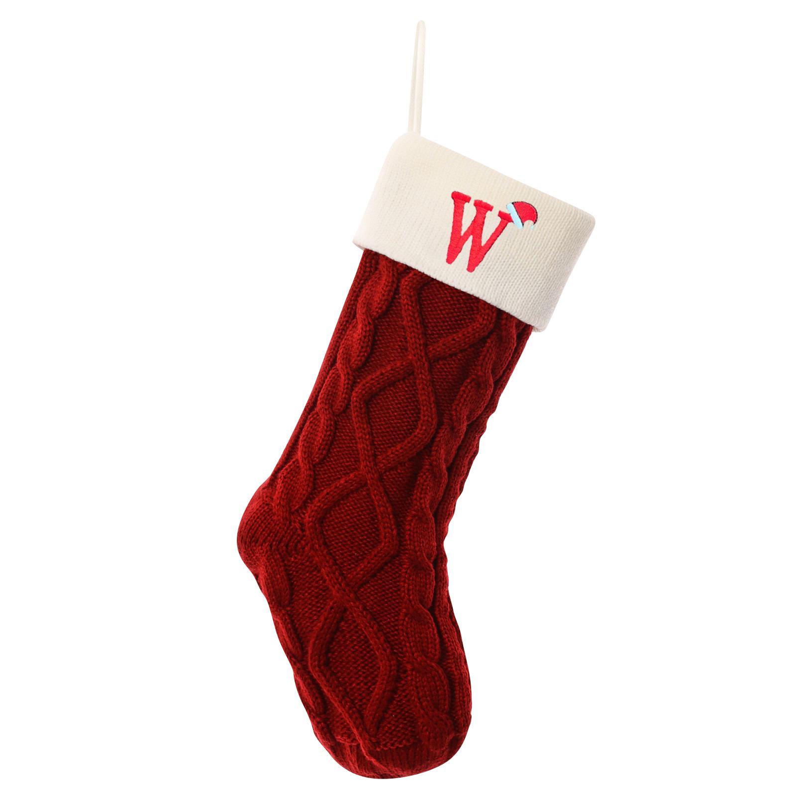 

18-inch Christmas Stockings, Letter Stockings, Knitted Letter Stockings, Candy Gift Bags One Size