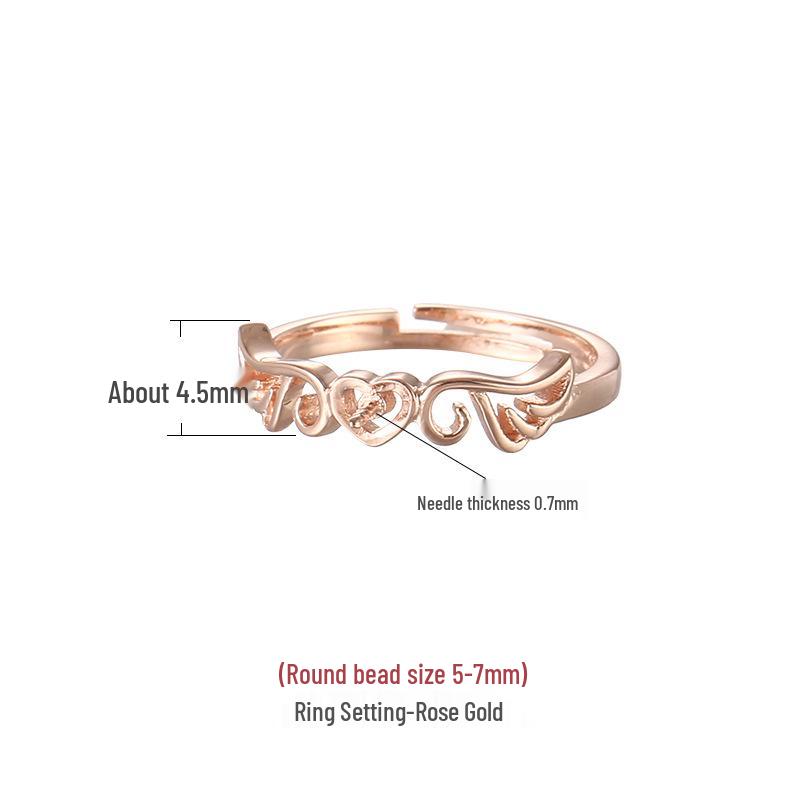 

S925 Sterling Silver Honeycomb Amber Women s Adjustable Round Bead Ring Setting (5-8mm)