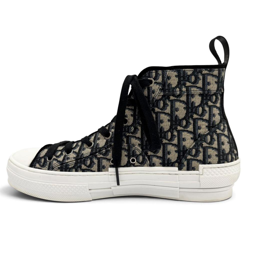 Great DIOR High cut sneakers Navy canvas mens 42.5 3SH126ZSA Used