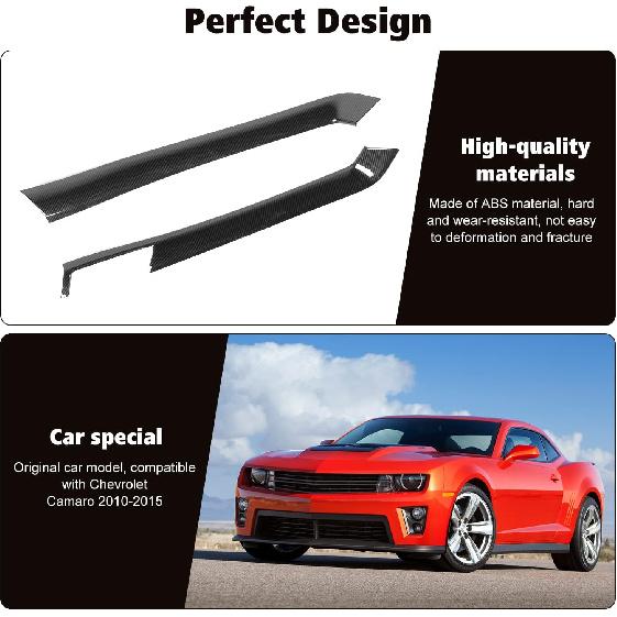 RT-TCZ Carbon Fiber Center Console Gear Shift Panel Side Trim Cover Interior Accessories Decoration for Chevrolet Camaro 2010-2015