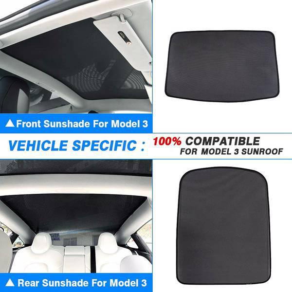 Tesla Model 3 Sunshade Set: Front & Rear Sunroofs, Rear Triangular Windows