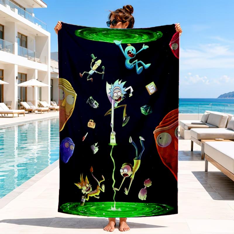 Space Adventure Rick Beach Towel, Microfiber Beach Towel, Perfect For Pool, Beach, Travel, Home Decor Beach Party Fan Gifts