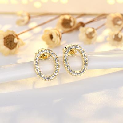 Einfache und Kompakte Kreis Zirkon Ohrringe für Damen, Leichter Luxus, Hochwertige und Coole Stil Ohrringe, Vielseitige und Exquisite Ohrringe