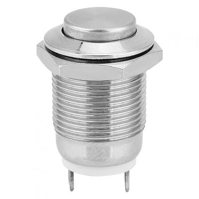 Interruptor de Botón Pulsador Metálico Redondo de 12mm Momentáneo Encendido/Reinicio
