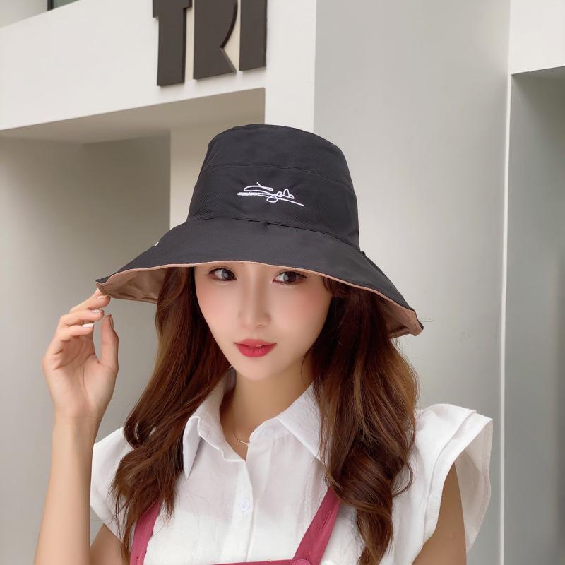 

Женская двусторонняя шляпа от солнца - Летняя коллекция 2024 года, Широкие поля для защиты от солнца, Модная дорожная шляпа-ведро. Adjustable чёрный