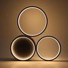 Plafonnier LED - NETTLIFE - 3 Anneaux Design - 22W - Blanc chaud 3000K - Noir métal 44 cm