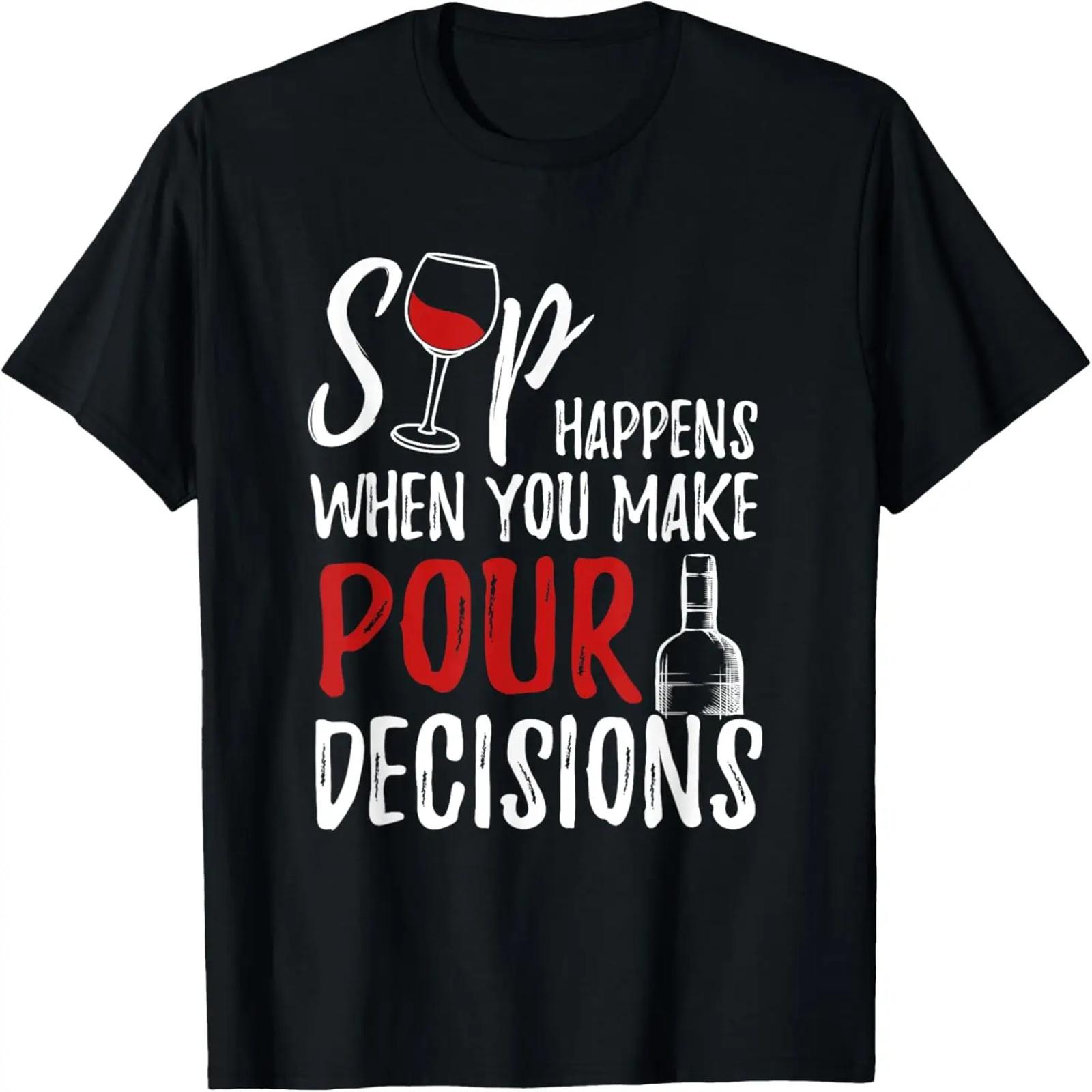 

Футболка для любителя вина Sip Happens Pour Decision XXXXXL чёрный