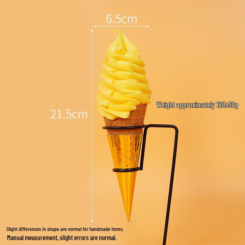 Night Market Ice Cream Cone Model: Realistic Torch Dessert Prop for Photography and Decor