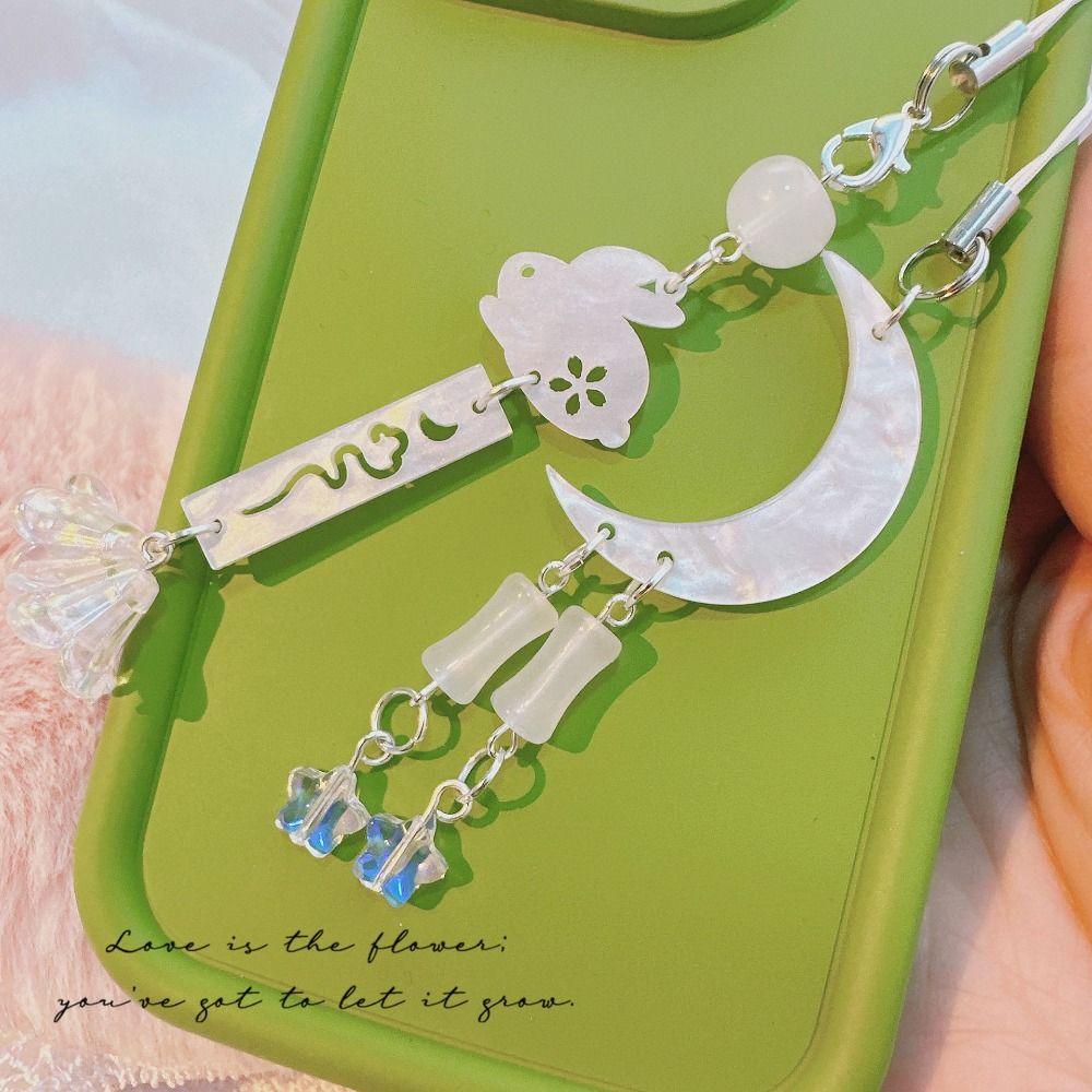 Rabbit Moon Star Phone Charms Acrylic Mid-Autumn Festival Mobile Strap  Female Lady Girl