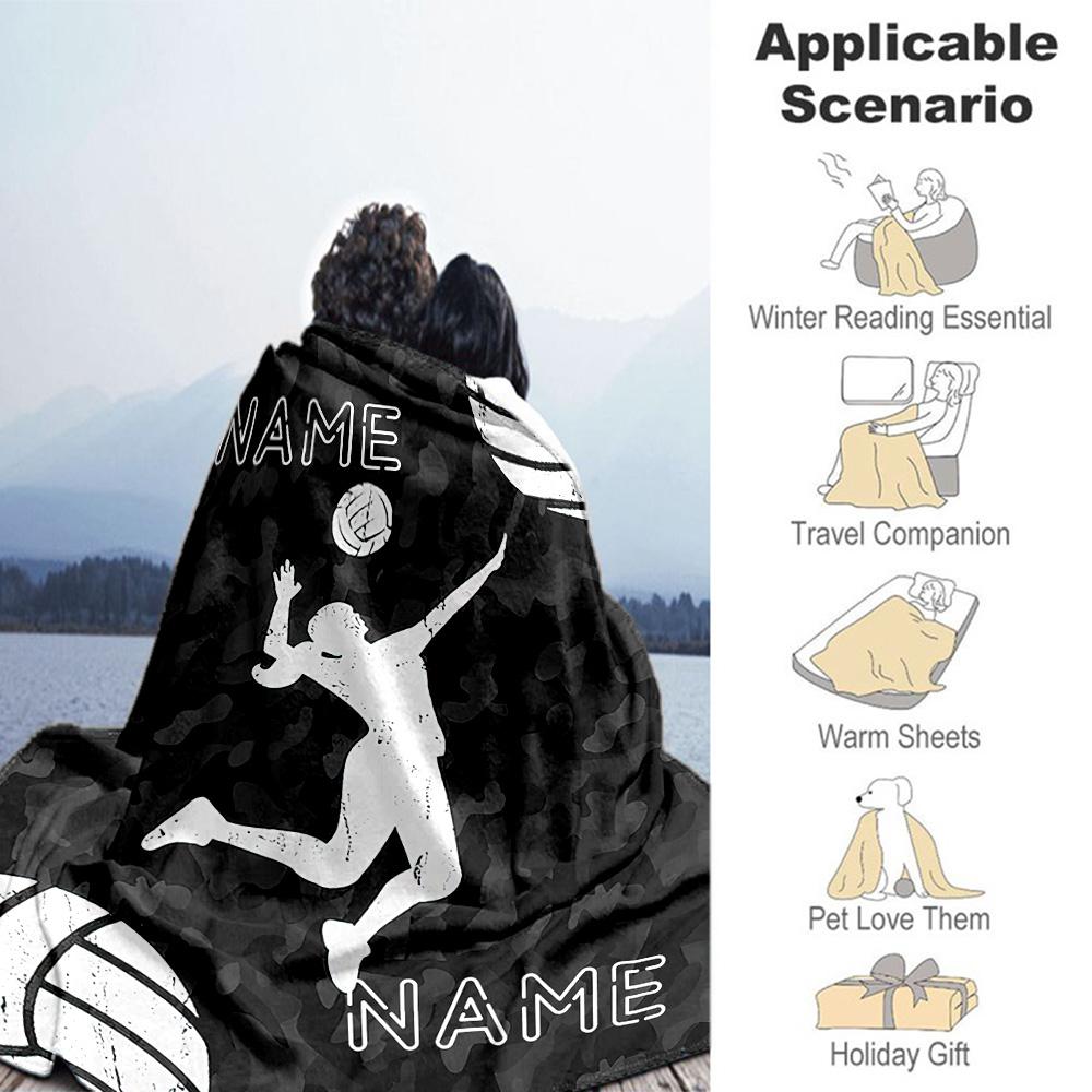Volleyball Enthusiast88 Customize Your Name Blanket Gift Customizable Blanket Durable Comfort Suitable for Picnics Nap Bedding Livingroom