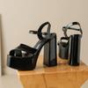 Pink Women's Sandals Shoes Summer 2025 Platform Block High Heels Ankle Strap Black Dance Wedding Shoes Ladies Big Size Flip Flop