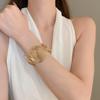 Metal Hollow-out Zinc Zinc Alloy Wide Opening Bangle S/Round Shape Retro Hand Ring  Girls