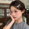 Cute Metal Bow Heart Crystal Hair Clip – Bangs & Flyaway Clamp for Twin Tails Hairstyle, Viral Influencer Style Hair Accessories