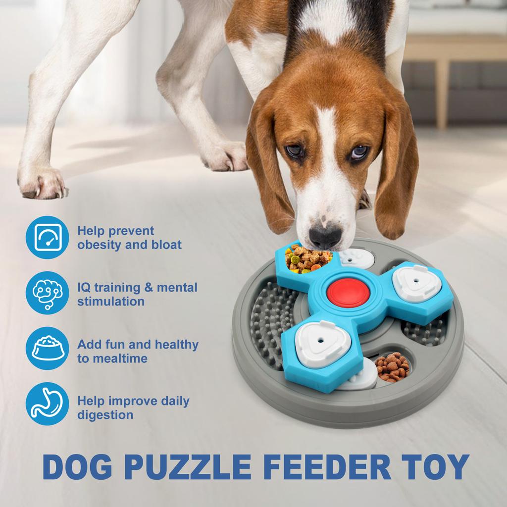 2-Schicht-Hunde-Puzzle-Spielzeug, langsamer Futterspender, interaktiv, steigert Welpen-IQ, Anti-Erstickungs-Geschirr, Hunde-Leckplatten