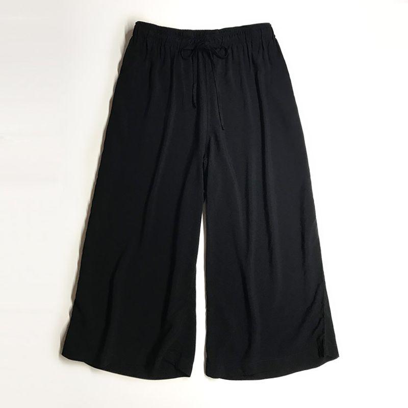 

Casual Soft Cool Foreign Trade Export Order Cropped Pants Black 3L code