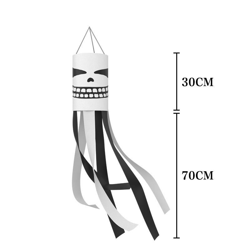 1-20PCS Halloween Ghost Windsock Flag Hanging Decor for Yard Haunted House Party Spooky Wind Sock Festival Outdoor Ornament