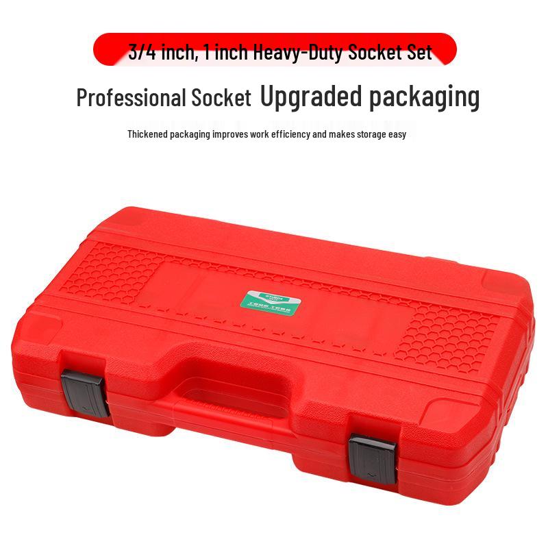 Heavy Duty 26-Piece Socket Set with 1-Inch Air Impact Wrench and 21-65mm Hex Sockets