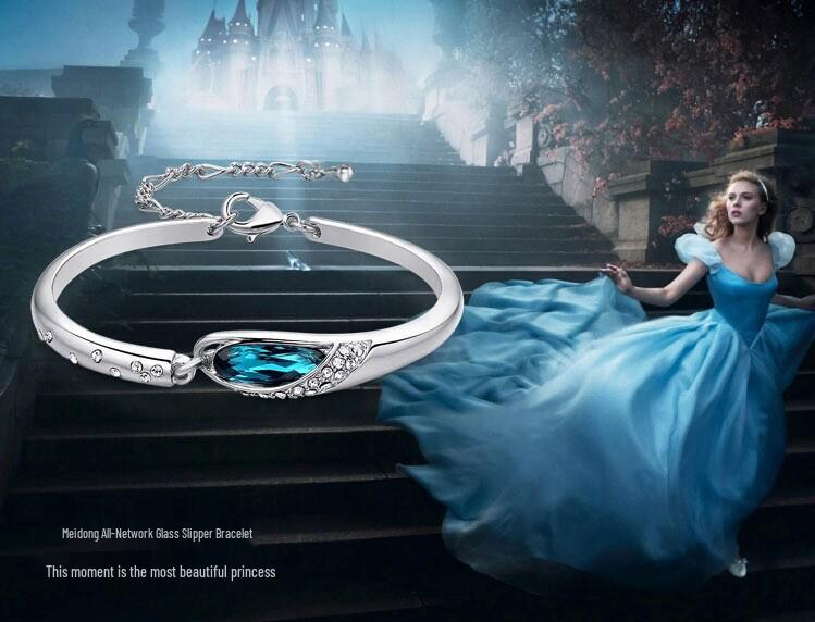 Imitation Silver Bangle with Austrian Crystal Diamonds Women's Bracelet