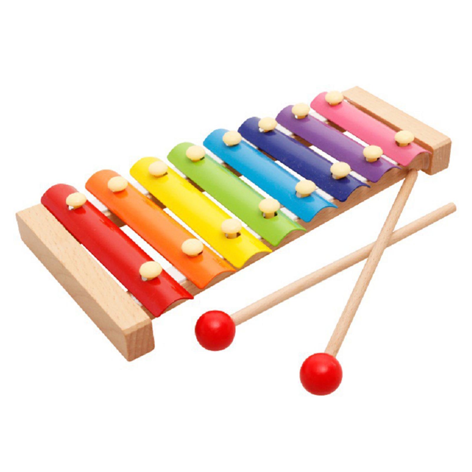 

Kids Xylophone with 2 Mallets Colorful Wooden Xylophone Toy 8 Tones Percussion Instrument for Early