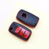 3 Buttons For Volkswagen VW Passat Tiguan Beetle Polo Golf Caddy T5 Up Eos Skoda Octavia Seat Leon Altea TPU Leather Car Key Case Cover