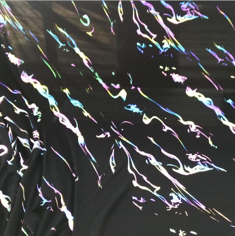 Iridescent Gradient Reflecterend Vierweg Stretch Stof in Zeven Kleuren