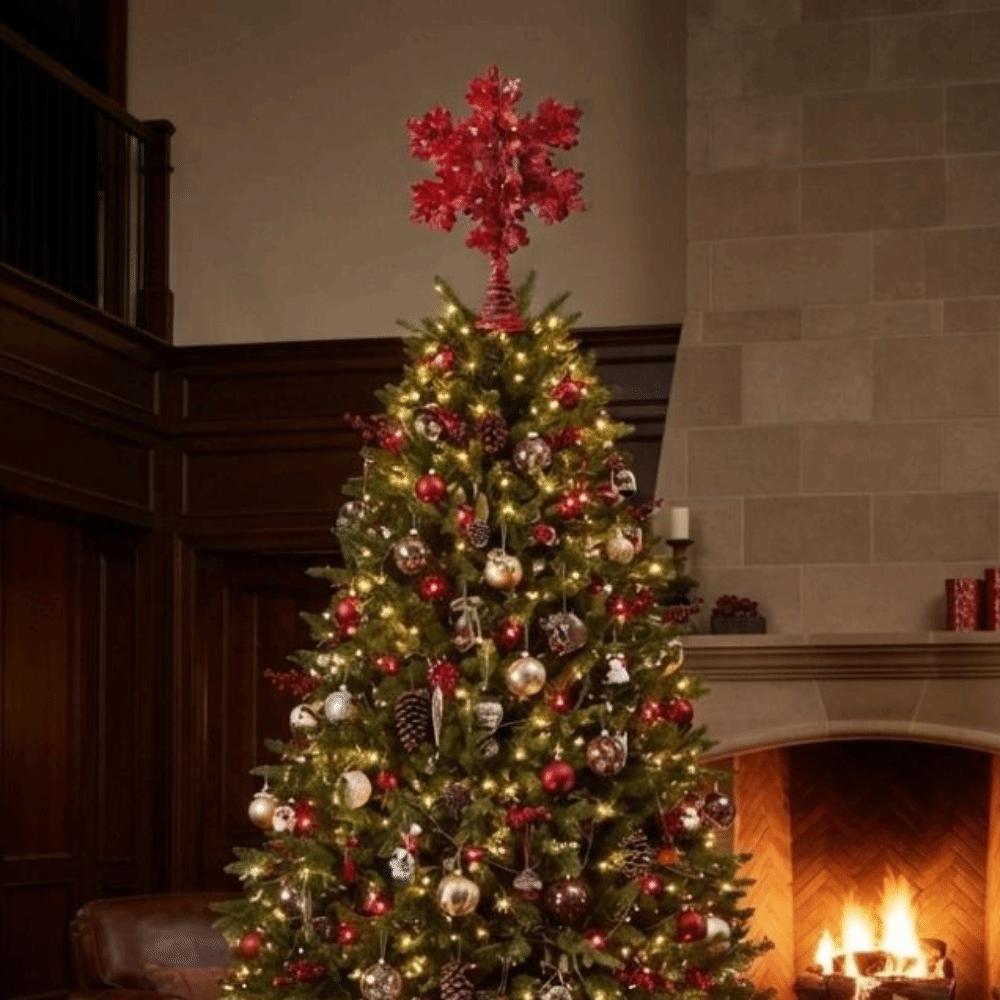 Metal Spring Base Christmas Tree Topper Xmas Tree Top Ornament Fit 1.2‑2.4 Meter Christmas Tree