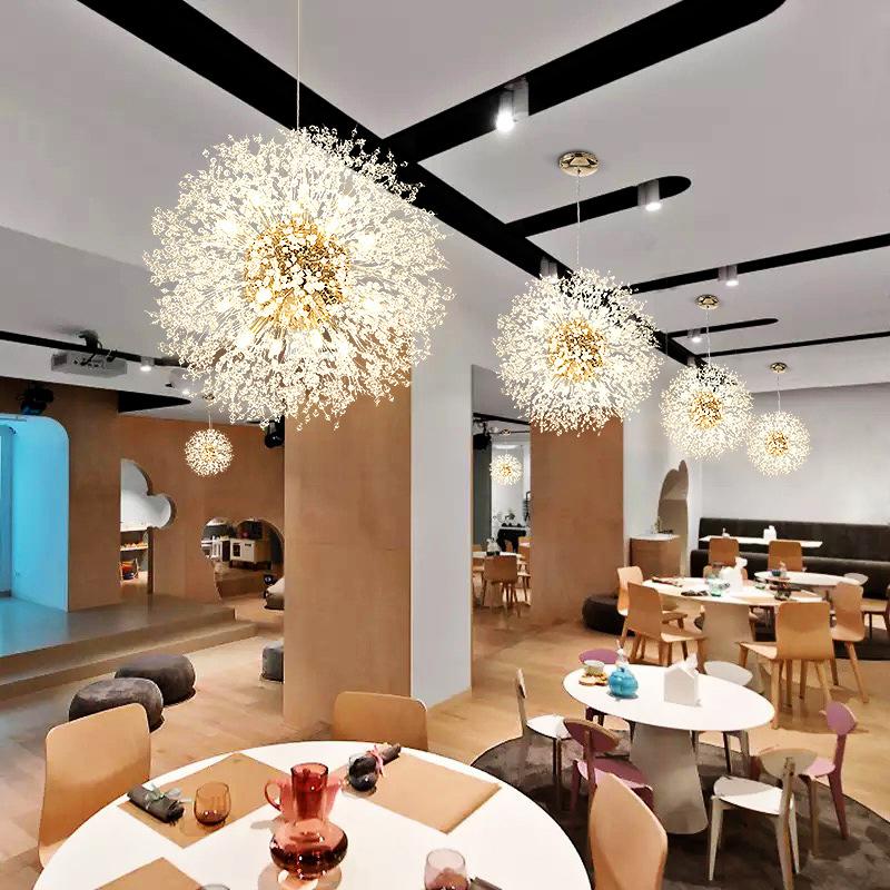 Modern Crystal Dandelion Chandelier Lighting Pendant Lamp For Living Dining Room Children's Room Home Decor Pendant Lights