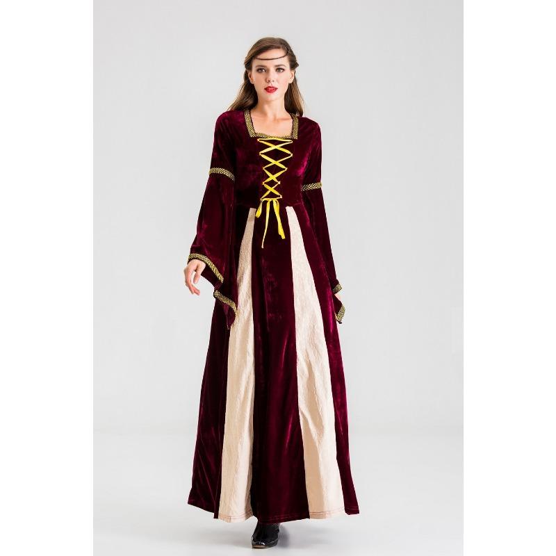 Halloween court noble princess queen costume, retro royal drama stage performance costume
