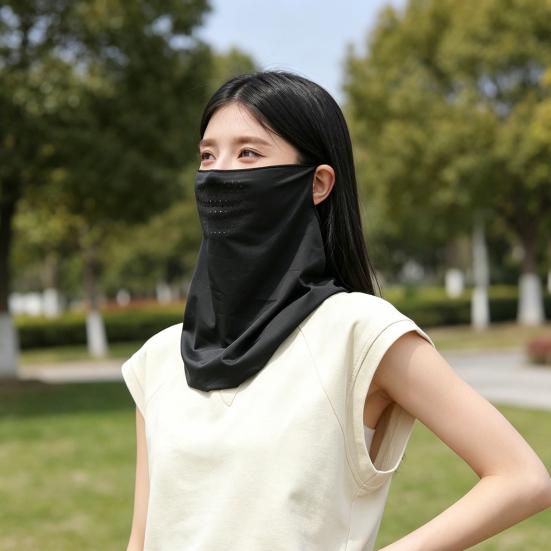 Outdoor Face Guard, Ice Silk Sunscreen Cover for Face Neck And Clavicle, Elastic Ear Loop Eye Corner Sun Shield for Outdoor Summer Use