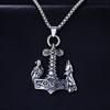 Necklace Nordic Viking Thor Wolf Odin Wolf Head Anchor Trend Pendant