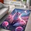 1PC Fox Flowers Moonlit Night Carpet for Living Room Bedroom Sofa Home Decor Rus Non-slip Floor Mat Luxury Gift Multiple Sizes