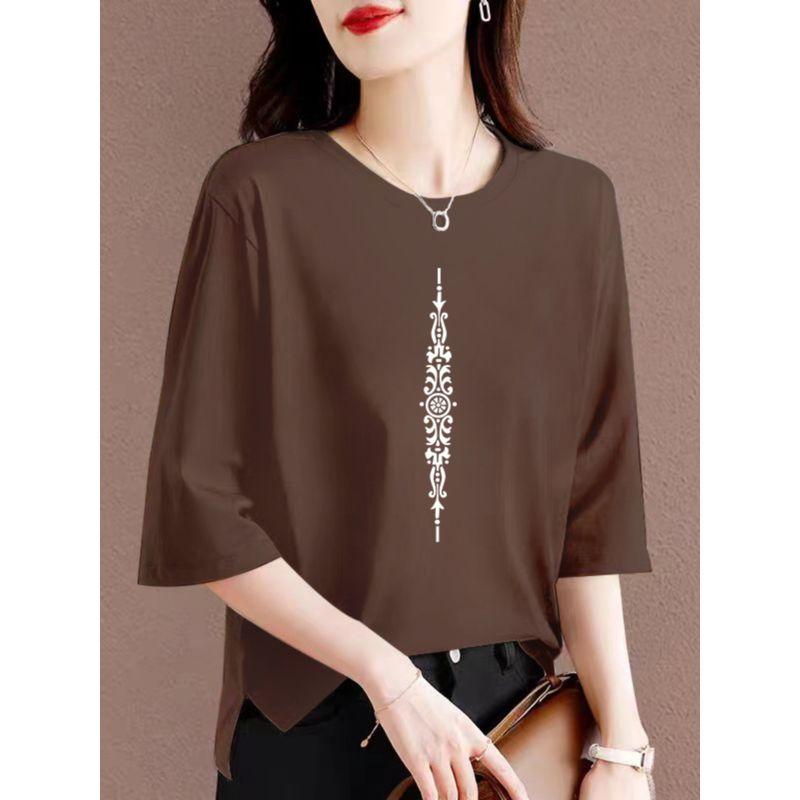 

Экспорт Экспорт Большая Распродажа 100% Чистый Хлопок Круглый Вырез Рукава 3/4 Топы Женская Мода Принт Рукав до Локтя Нижняя Футболка Футболка Pink [Smile]] L