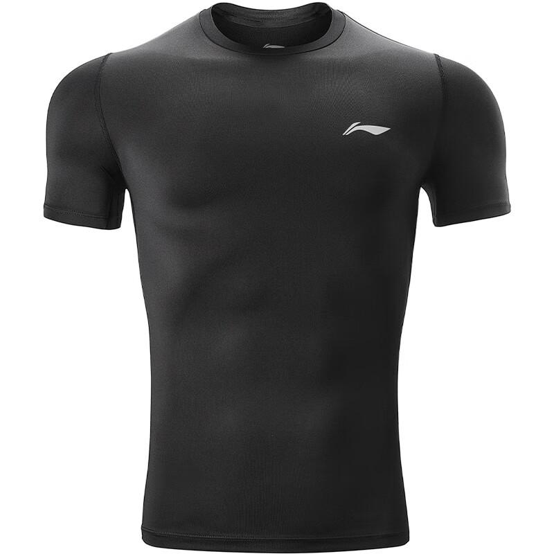 Li Ning Sports Fitness Clothing Gym Football Basketball Training Short Sleeve Breathable Quick Dry Cycling Wear Men tops AUDS099