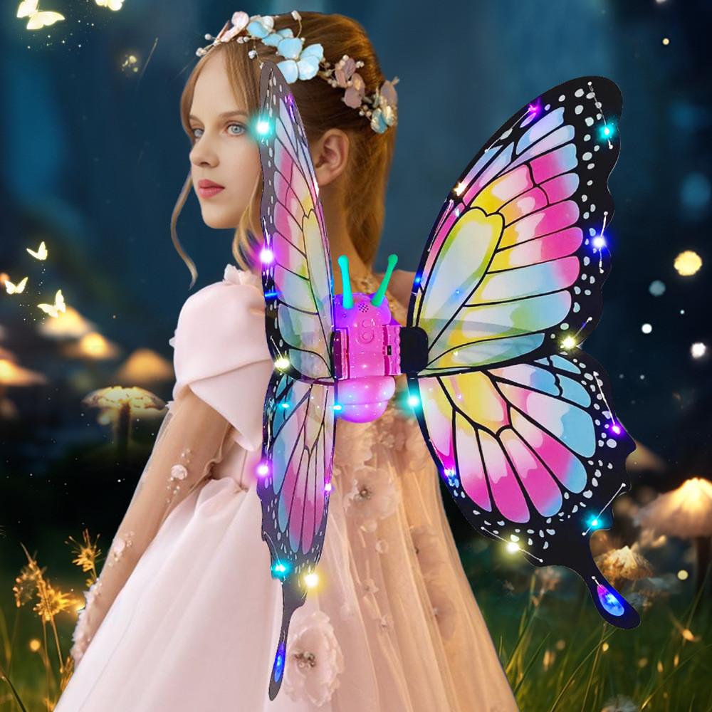 Ali Costume Farfalla con Materiale in PVC per Performance Festa di Pasqua e Travestimento Bambino