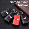 HINB3 Car Case Keys Pouch Carbon Fiber Fabric Keychain Bag For BMW M Power X1 e84 X3 f25 X5 e53 x6 e71 ix3 i3 320i 330d M4 1 3 Series